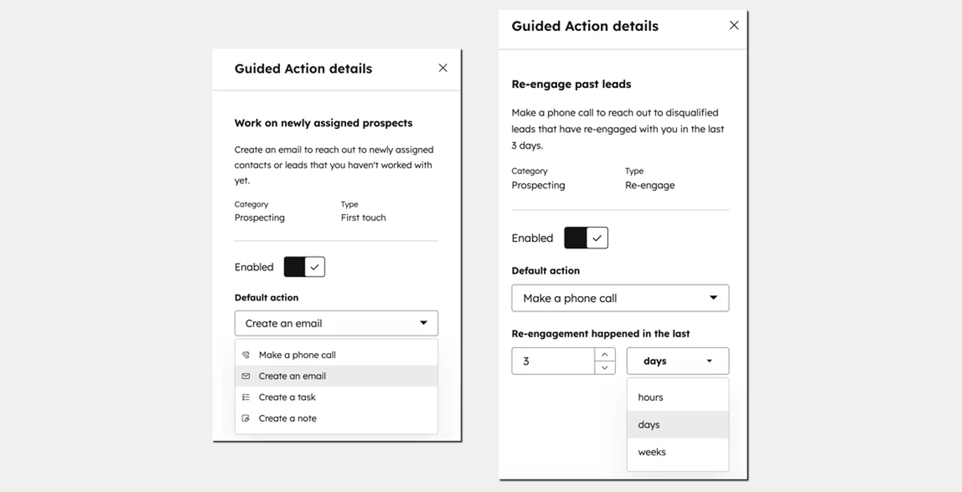 Guided Actions, Tasks, and Context-Driven Prioritisation