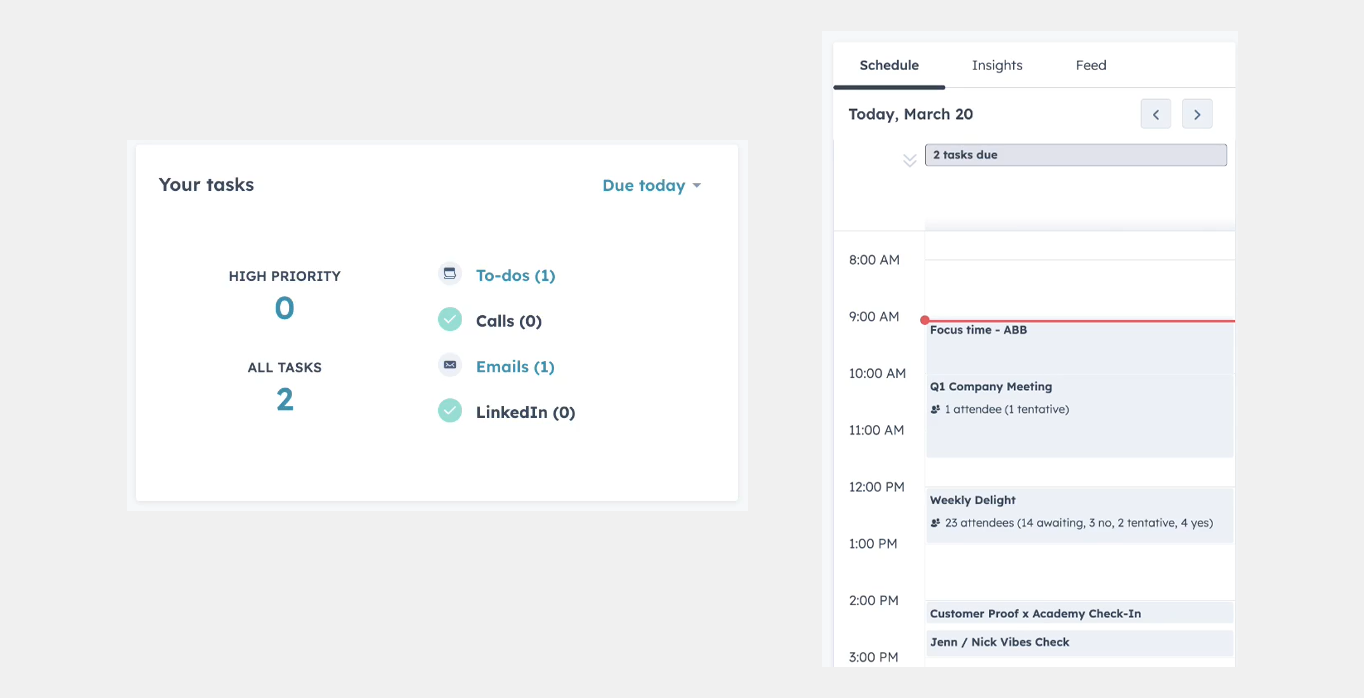 Schedule, Insights, and Real-Time Sales Signals