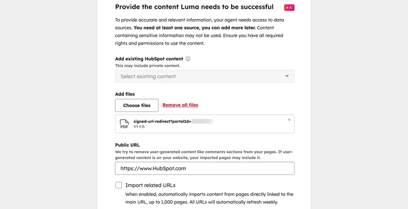 Training the Agent with Knowledge and Content