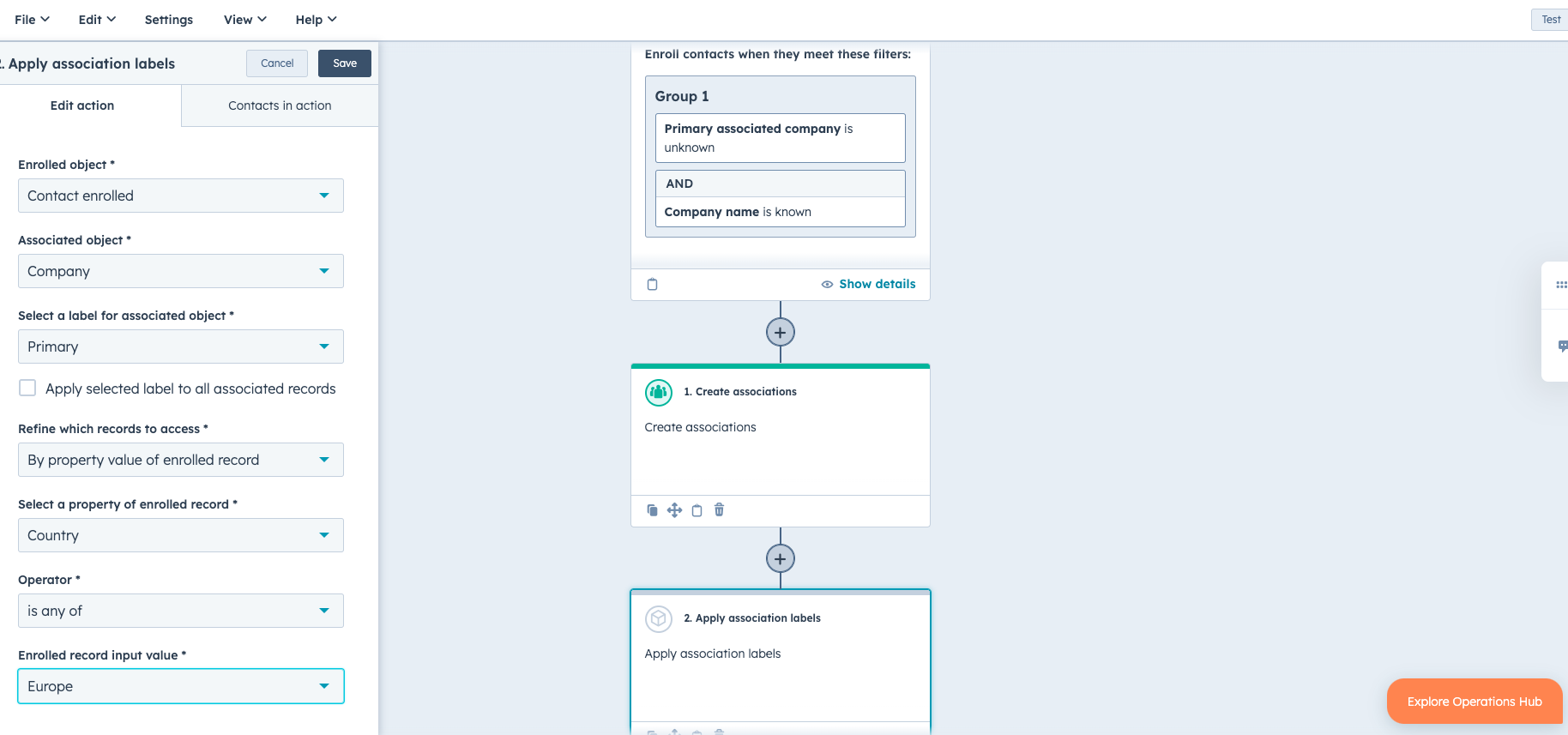 associations in HubSpot