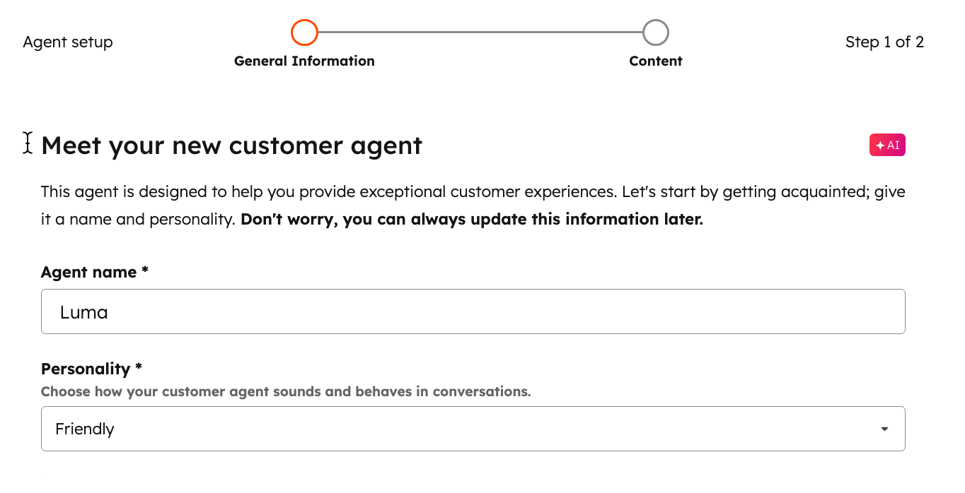 Creating and Configuring a Customer Agent