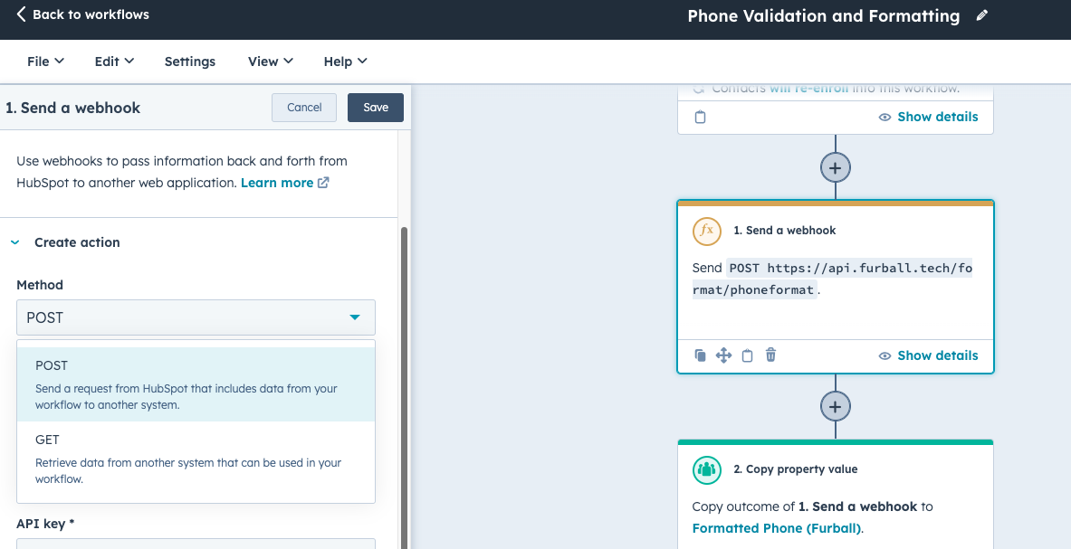 phone number standardisation webhook Furball AI phone number standardisation webhook Furball AI